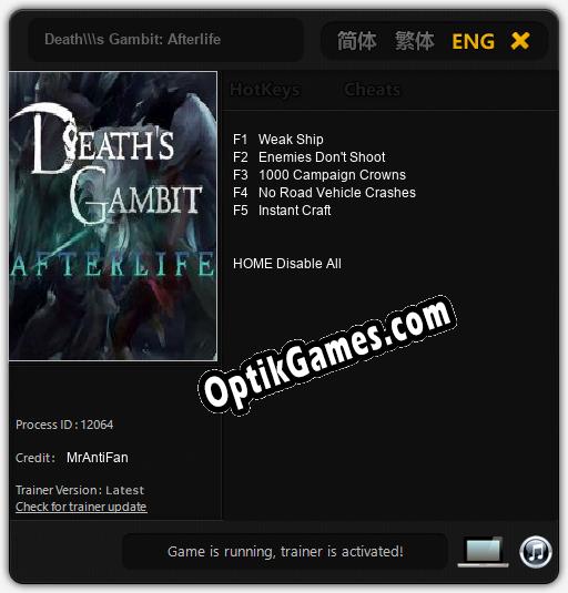Deaths Gambit: Afterlife: Trainer +5 [v1.4]