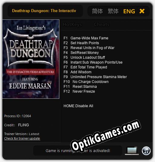 Deathtrap Dungeon: The Interactive Video Adventure: TRAINER AND CHEATS (V1.0.82)