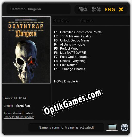 Deathtrap Dungeon: Trainer +10 [v1.5]