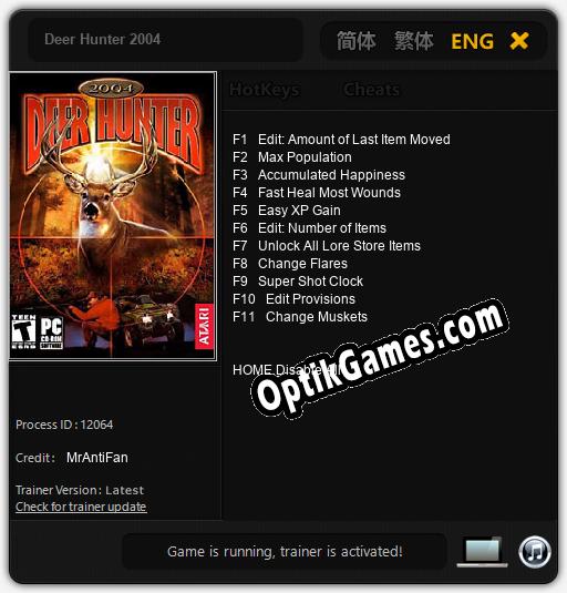 Deer Hunter 2004: Cheats, Trainer +11 [MrAntiFan]