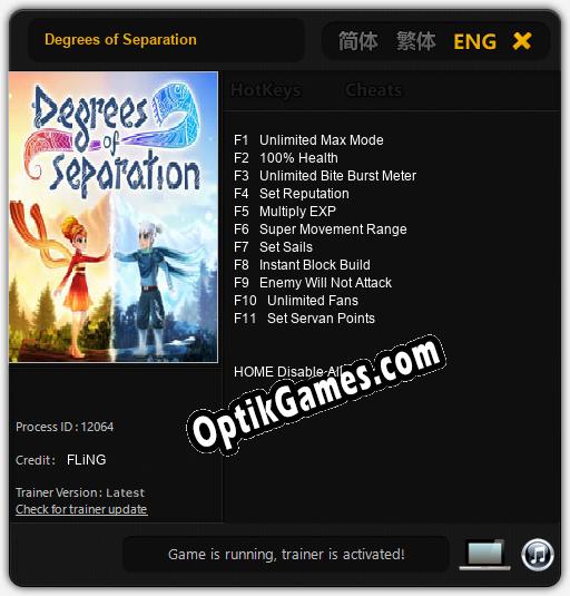 Degrees of Separation: Cheats, Trainer +11 [FLiNG]