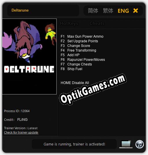 Deltarune: Trainer +8 [v1.5]