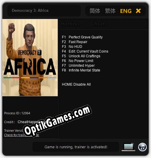 Democracy 3: Africa: Cheats, Trainer +8 [CheatHappens.com]