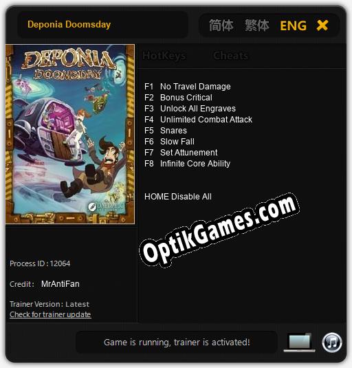 Deponia Doomsday: Cheats, Trainer +8 [MrAntiFan]