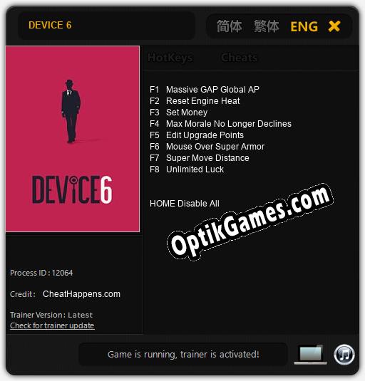 DEVICE 6: TRAINER AND CHEATS (V1.0.94)