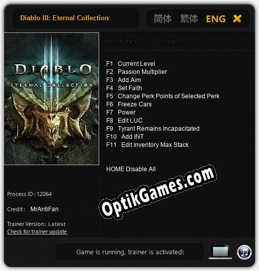 Diablo III: Eternal Collection: Trainer +11 [v1.9]