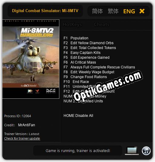 Digital Combat Simulator: Mi-8MTV2 Magnificent Eight: Cheats, Trainer +14 [MrAntiFan]