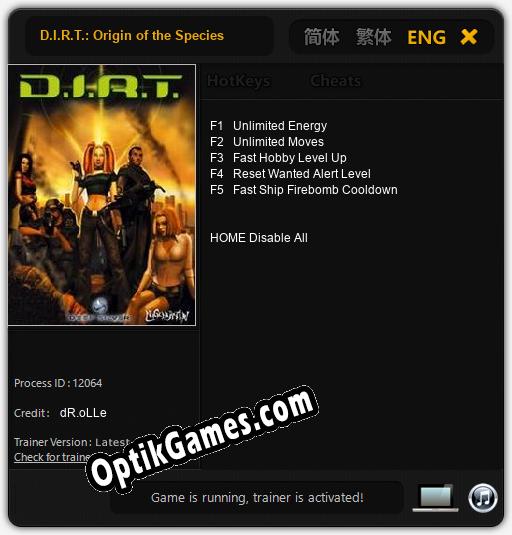 D.I.R.T.: Origin of the Species: Trainer +5 [v1.3]