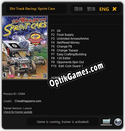 Dirt Track Racing: Sprint Cars: TRAINER AND CHEATS (V1.0.69)