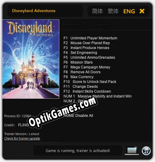 Disneyland Adventures: Trainer +14 [v1.8]