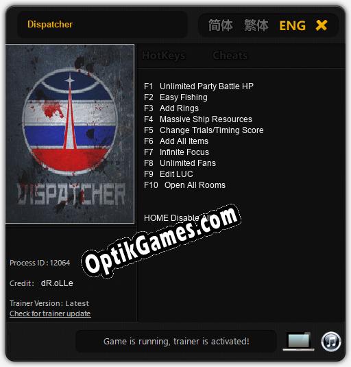 Dispatcher: TRAINER AND CHEATS (V1.0.16)