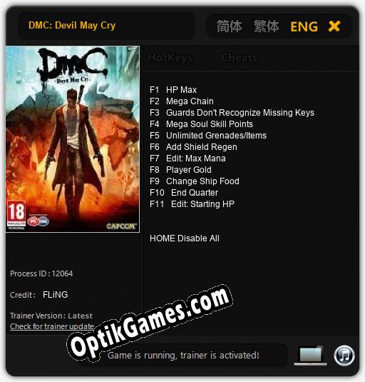 DMC: Devil May Cry: TRAINER AND CHEATS (V1.0.6)