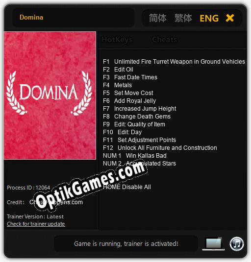 Domina: TRAINER AND CHEATS (V1.0.32)
