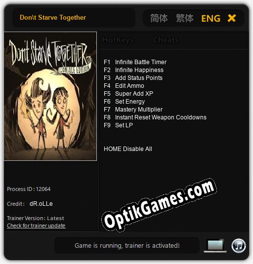 Don	 Starve Together: Cheats, Trainer +9 [dR.oLLe]