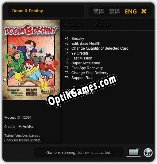 Doom & Destiny: Cheats, Trainer +9 [MrAntiFan]