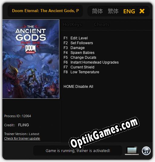 Doom Eternal: The Ancient Gods, Part One: Cheats, Trainer +8 [FLiNG]