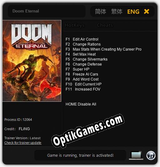 Trainer for Doom Eternal [v1.0.4]