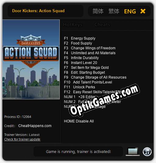 Trainer for Door Kickers: Action Squad [v1.0.9]