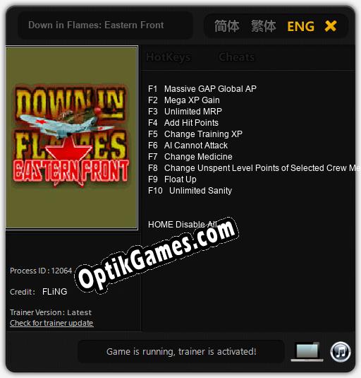 Down in Flames: Eastern Front: TRAINER AND CHEATS (V1.0.1)