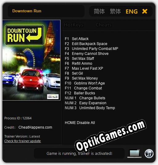 Downtown Run: TRAINER AND CHEATS (V1.0.70)