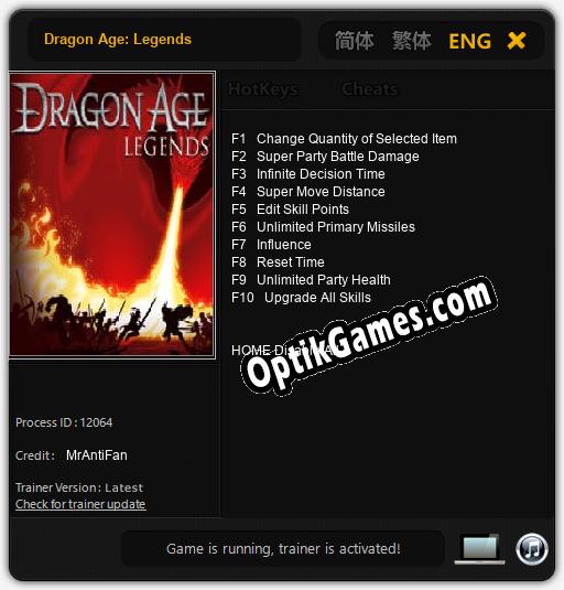 Dragon Age: Legends: Cheats, Trainer +10 [MrAntiFan]