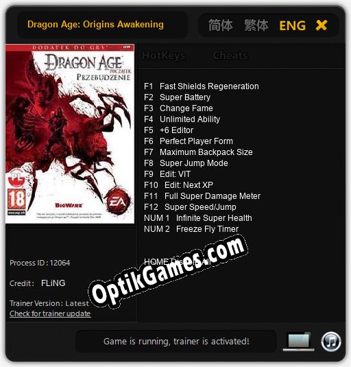 Dragon Age: Origins Awakening: Cheats, Trainer +14 [FLiNG]