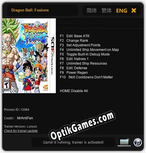 Dragon Ball: Fusions: Trainer +10 [v1.6]