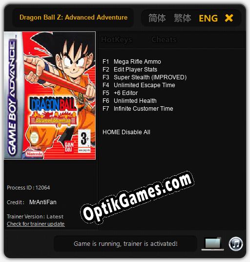 Dragon Ball Z: Advanced Adventure: Trainer +7 [v1.2]