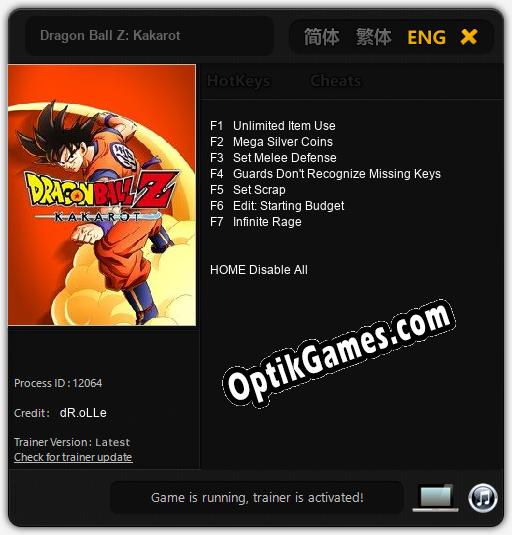 Dragon Ball Z: Kakarot: TRAINER AND CHEATS (V1.0.81)