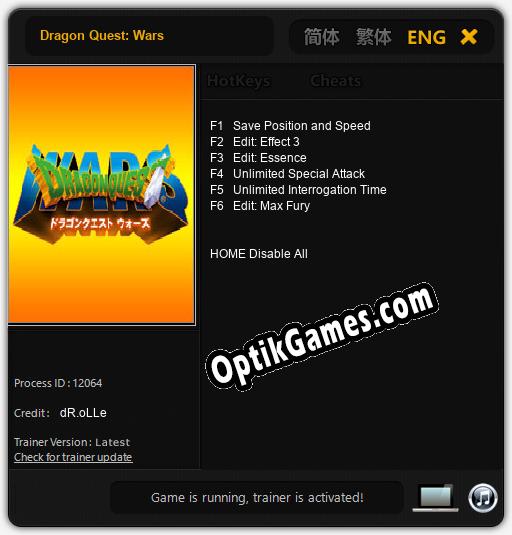 Dragon Quest: Wars: Trainer +6 [v1.7]