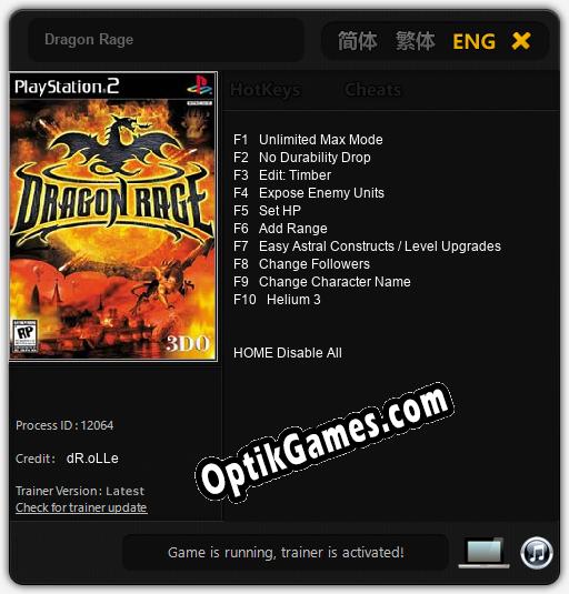 Dragon Rage: Cheats, Trainer +10 [dR.oLLe]