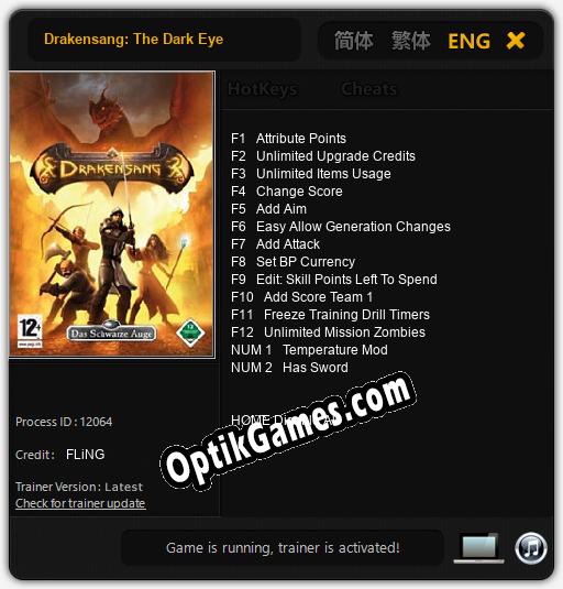 Drakensang: The Dark Eye: Cheats, Trainer +14 [FLiNG]