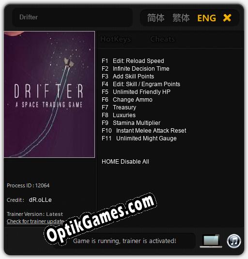 Drifter: Cheats, Trainer +11 [dR.oLLe]