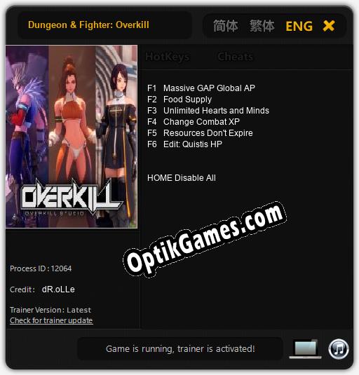 Dungeon & Fighter: Overkill: TRAINER AND CHEATS (V1.0.65)