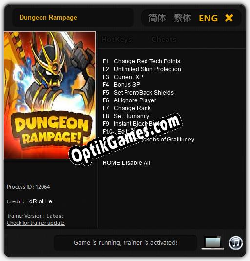 Dungeon Rampage: TRAINER AND CHEATS (V1.0.99)
