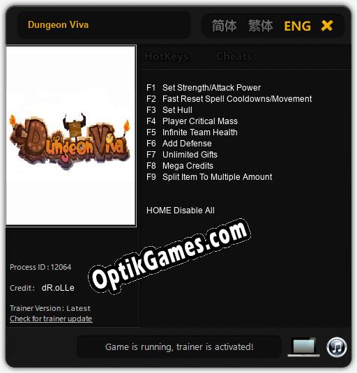 Dungeon Viva: TRAINER AND CHEATS (V1.0.78)