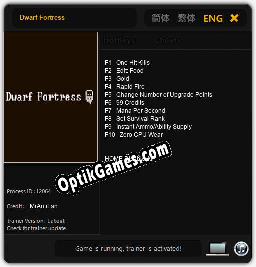 Dwarf Fortress: Trainer +10 [v1.6]