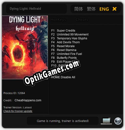 Dying Light: Hellraid: Cheats, Trainer +10 [CheatHappens.com]