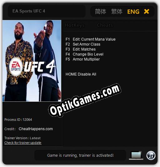 EA Sports UFC 4: TRAINER AND CHEATS (V1.0.72)