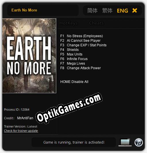 Earth No More: TRAINER AND CHEATS (V1.0.84)