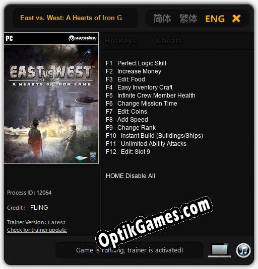 East vs. West: A Hearts of Iron Game: Cheats, Trainer +12 [FLiNG]