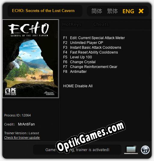 ECHO: Secrets of the Lost Cavern: TRAINER AND CHEATS (V1.0.79)