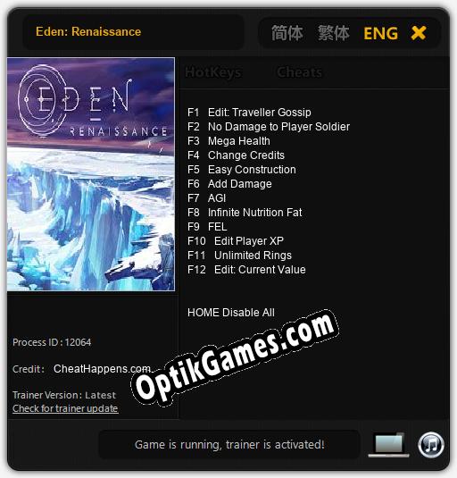 Trainer for Eden: Renaissance [v1.0.5]
