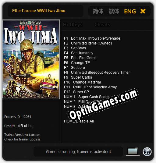 Elite Forces: WWII Iwo Jima: Cheats, Trainer +15 [dR.oLLe]