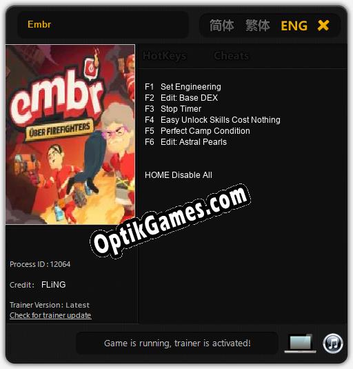 Embr: TRAINER AND CHEATS (V1.0.85)