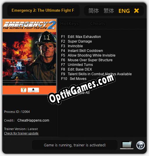 Emergency 2: The Ultimate Fight For Life: Cheats, Trainer +10 [CheatHappens.com]