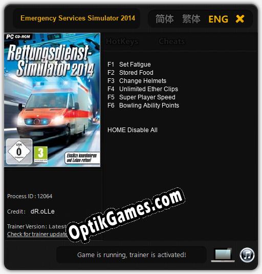 Emergency Services Simulator 2014: Trainer +6 [v1.9]