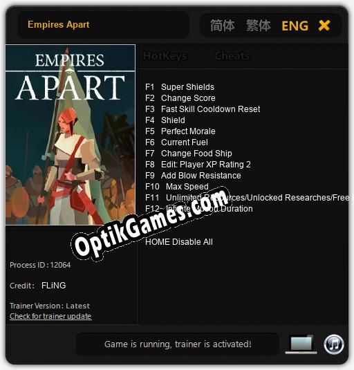 Trainer for Empires Apart [v1.0.4]