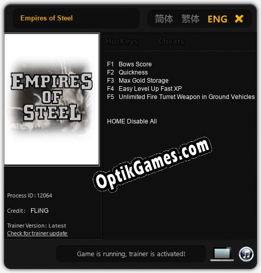 Empires of Steel: TRAINER AND CHEATS (V1.0.45)