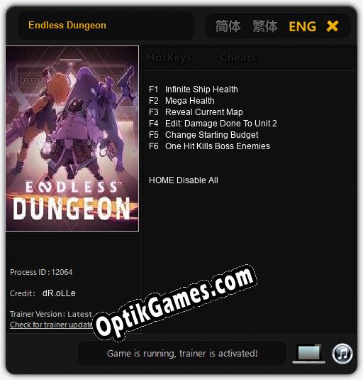 Trainer for Endless Dungeon [v1.0.7]